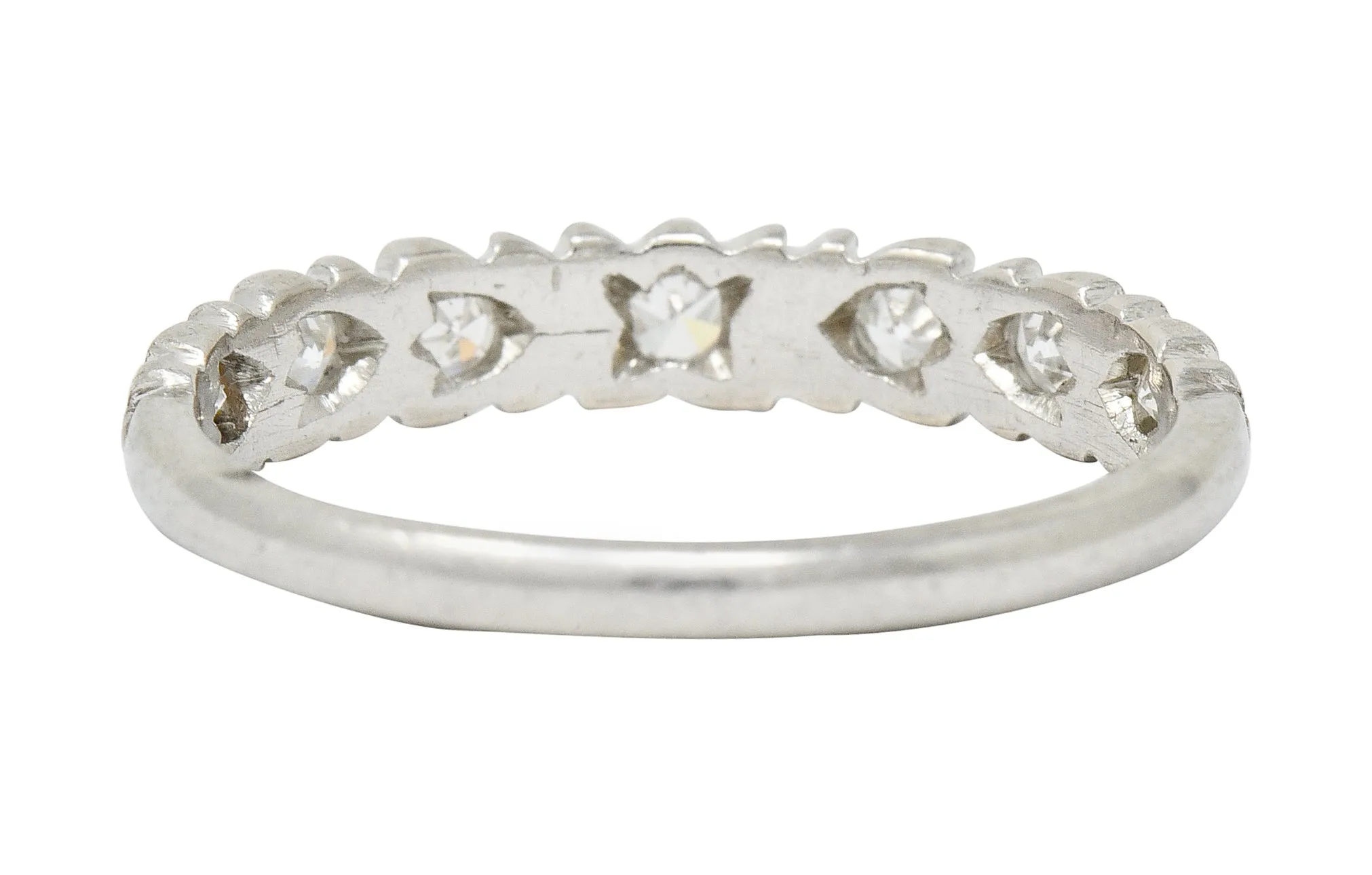 Art Deco 0.35 CTW Diamond Platinum Foliate Band Ring