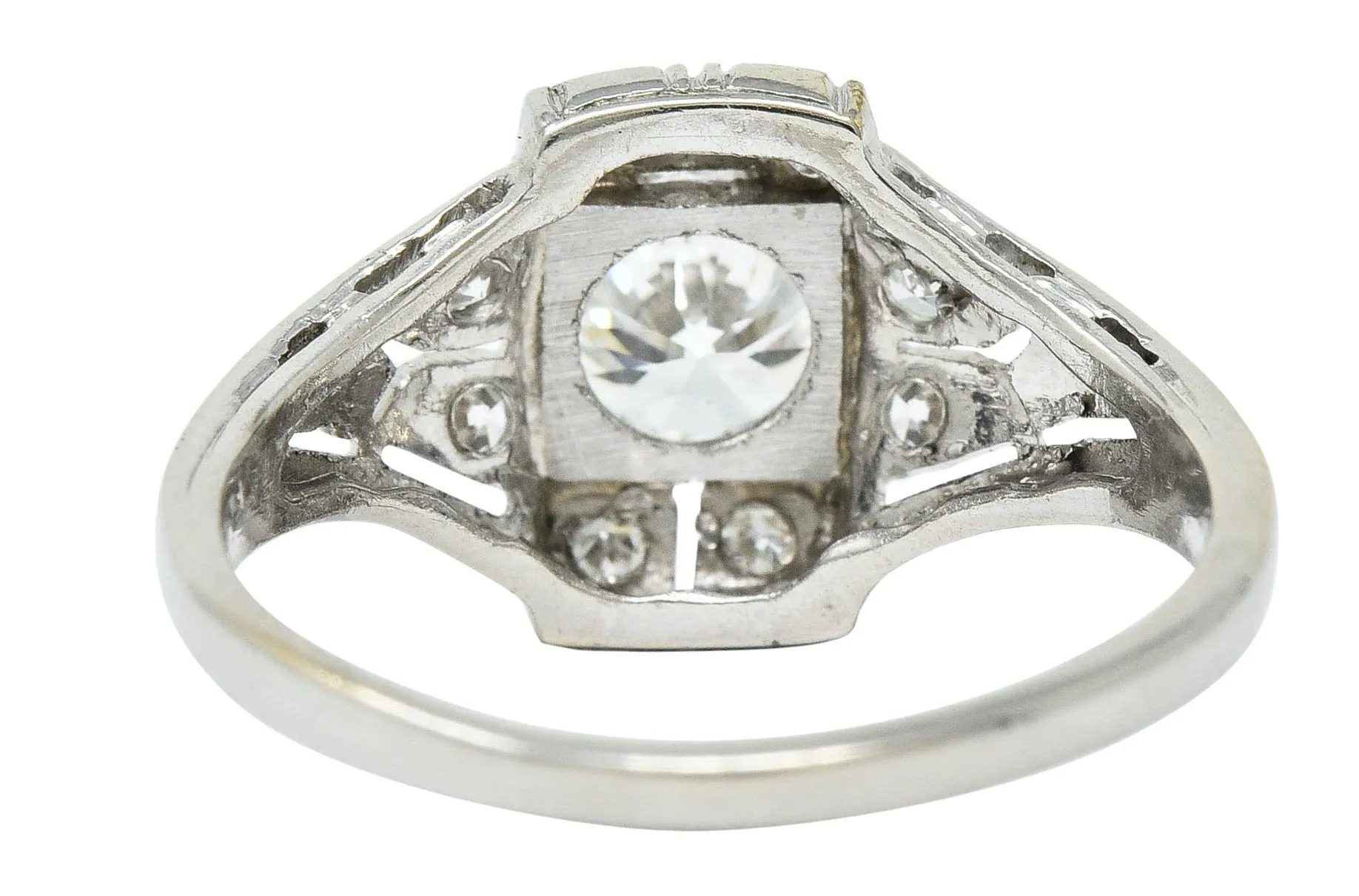 Art Deco 0.85 CTW Diamond Platinum Dinner Engagement Ring