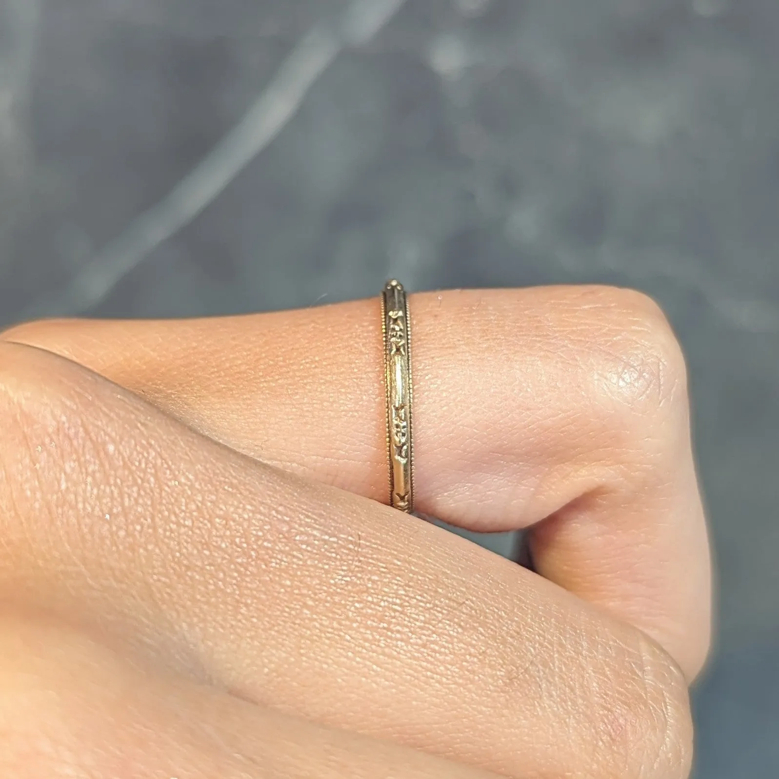 Art Deco 10 Karat Yellow Gold Orange Blossom Vintage Wedding Band Ring