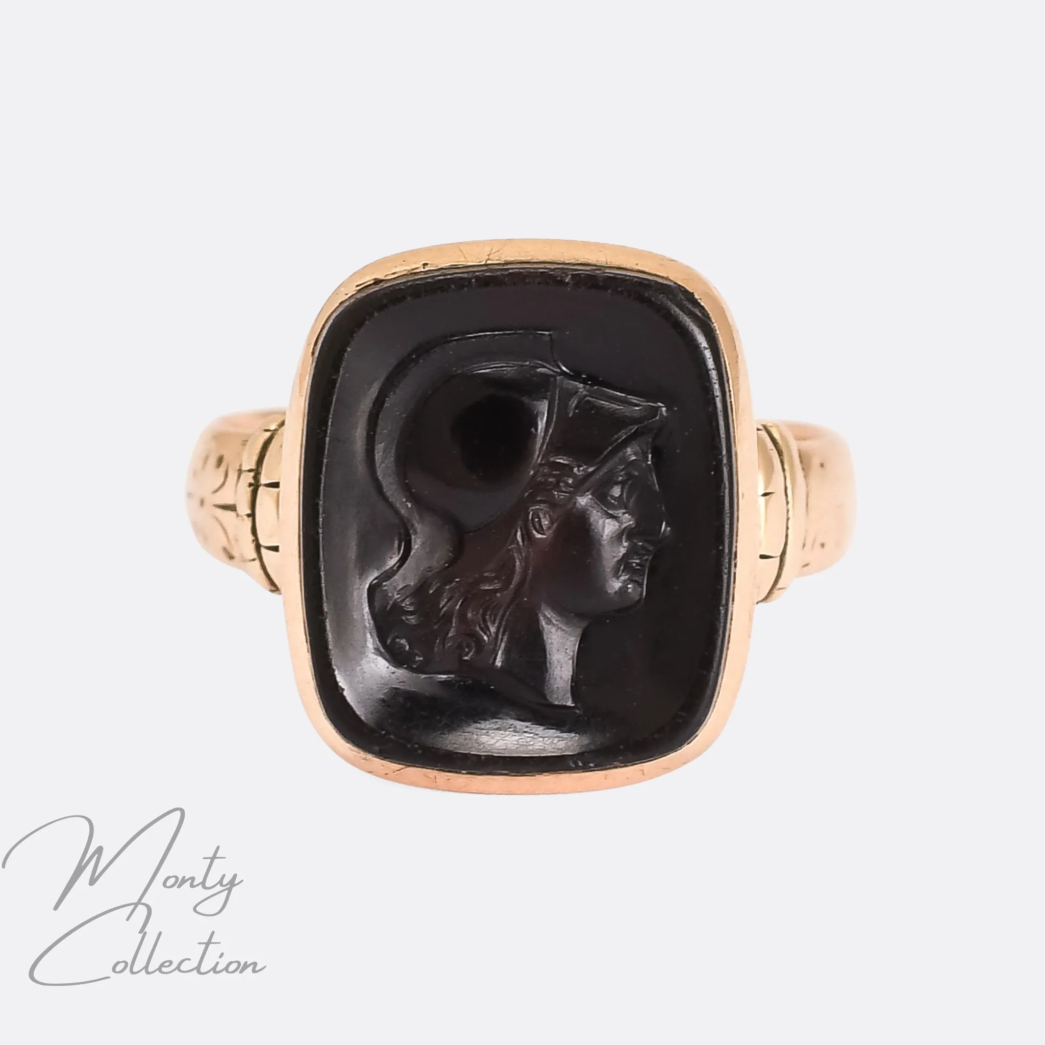 Art Deco Athena Cameo Signet Ring