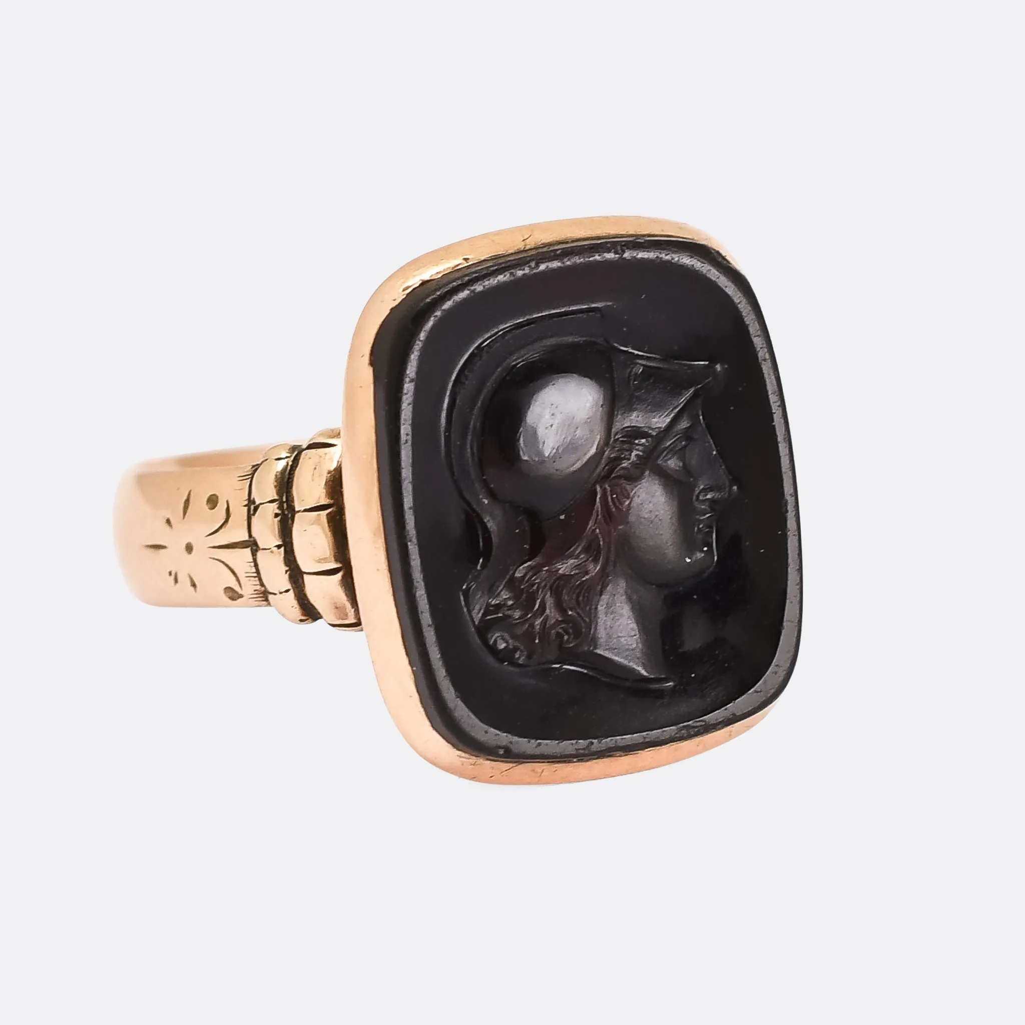 Art Deco Athena Cameo Signet Ring
