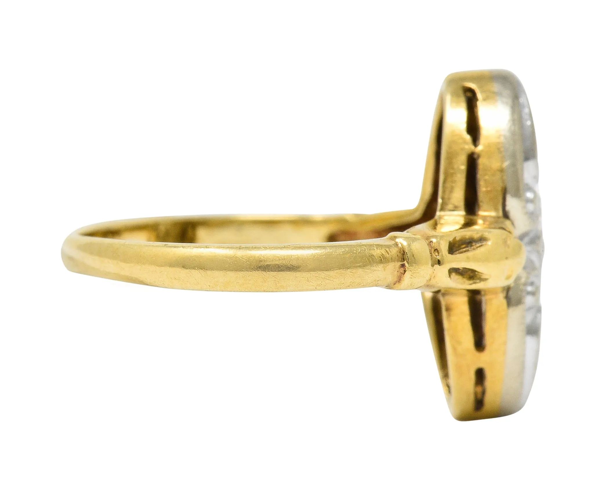 Art Deco Diamond 14 Karat Two-Tone Gold Dinner Ring