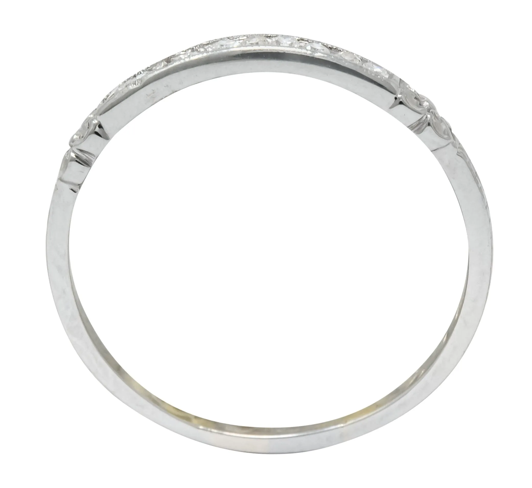 Art Deco Diamond 18 Karat White Gold Anniversary Band Ring