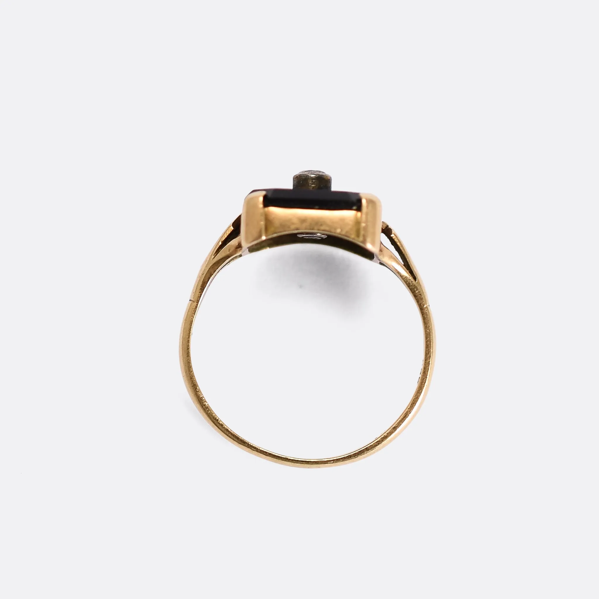 Art Deco Diamond & Onyx Panel Ring