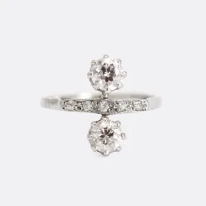 Art Deco Diamond North-South Engagement Ring