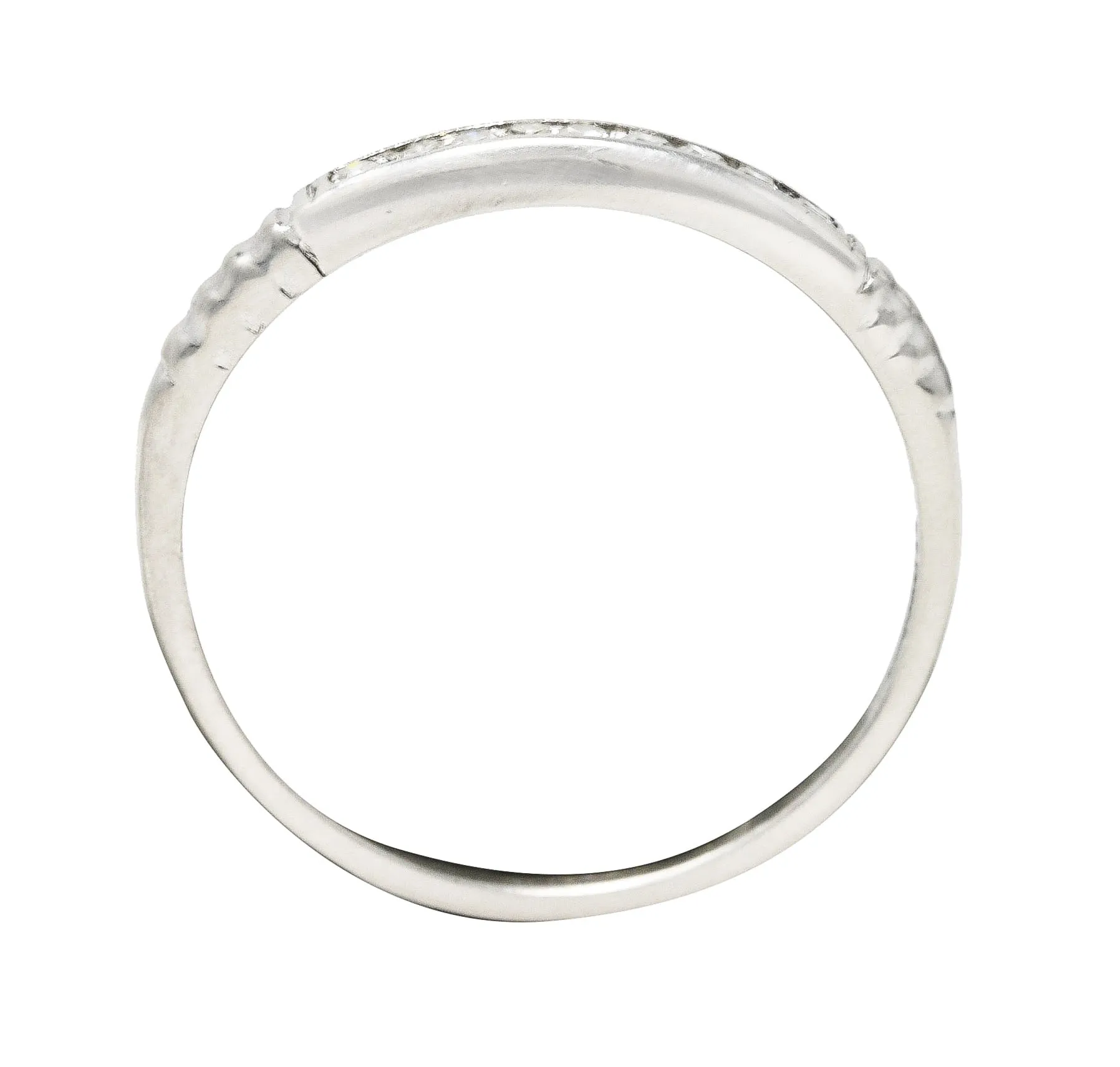 Art Deco Diamond Platinum Channel Band Ring
