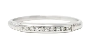 Art Deco Diamond Platinum Channel Band Ring