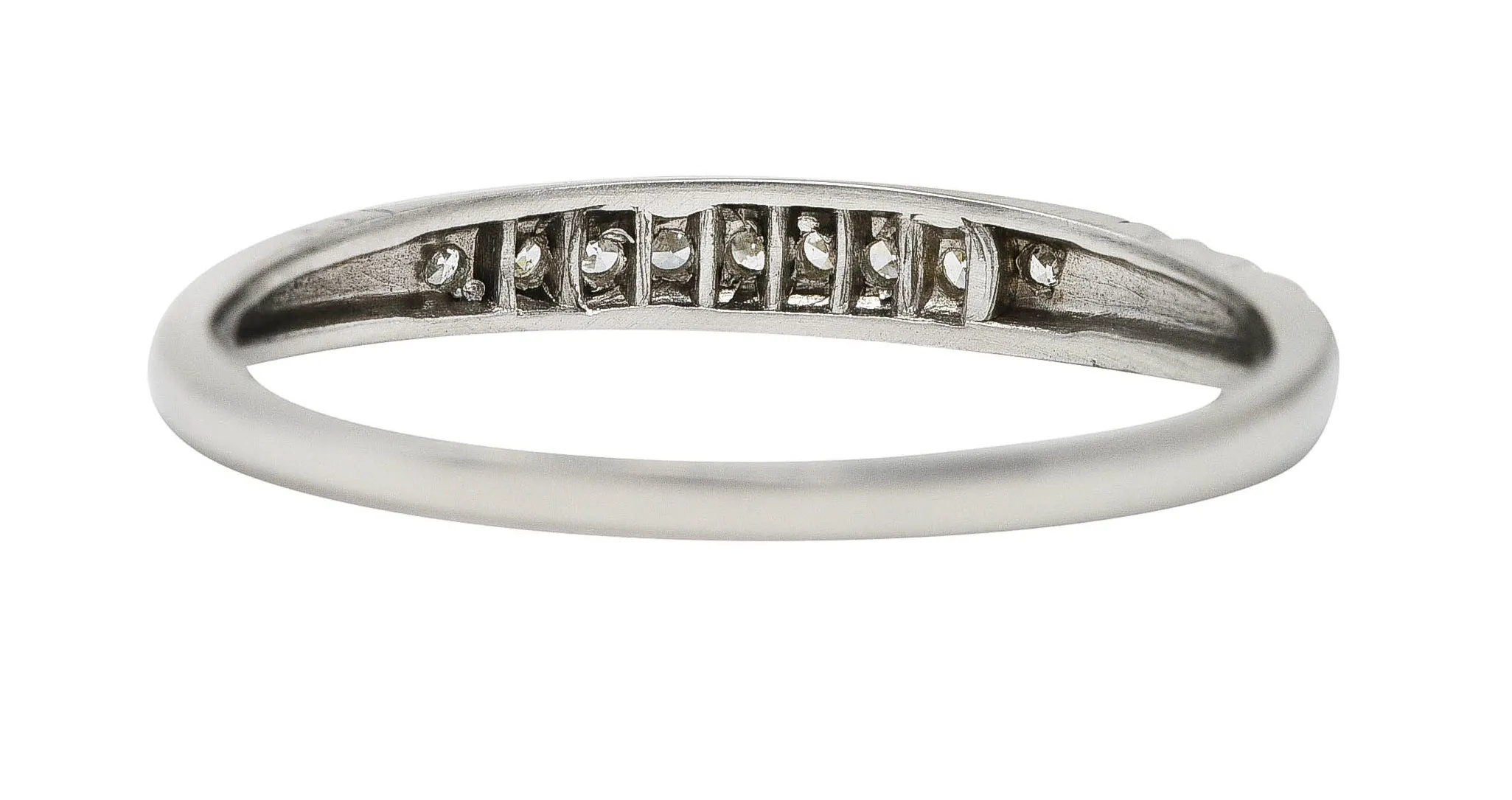 Art Deco Diamond Platinum Channel Band Ring