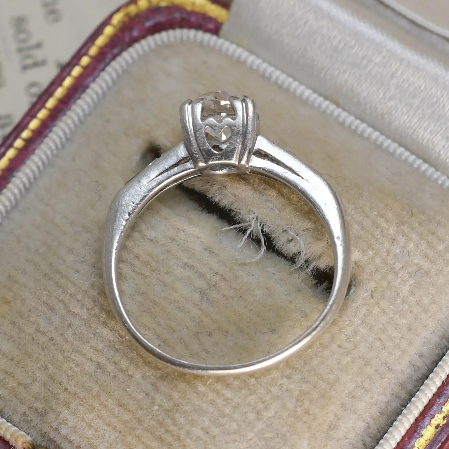 Art Deco Diamond Platinum Solitaire Engagement Ring