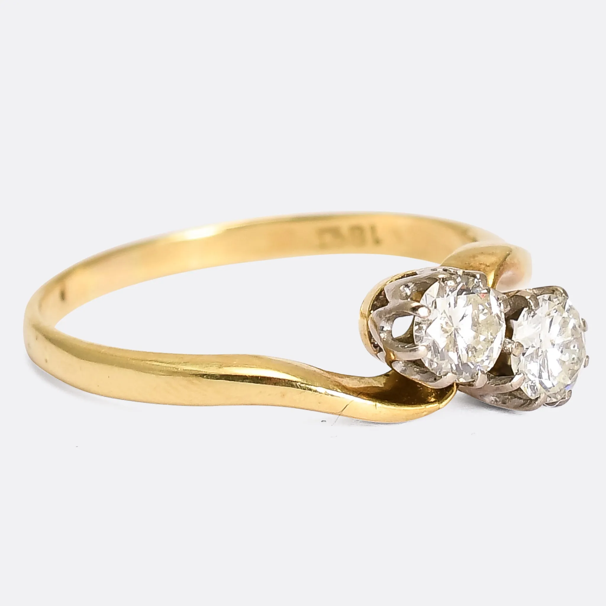 Art Deco Diamond "Toi et Moi" Engagement Ring