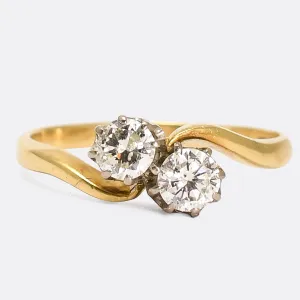Art Deco Diamond "Toi et Moi" Engagement Ring