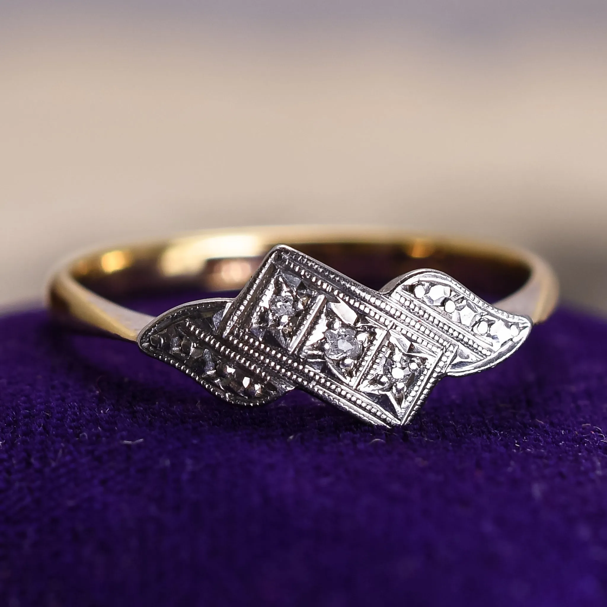 Art Deco Diamond Trilogy Ring