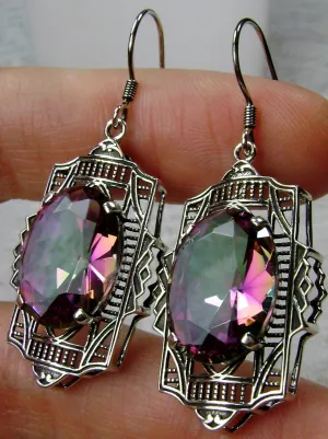 Art Deco Earrings, Mystic Topaz Gemstones #E19