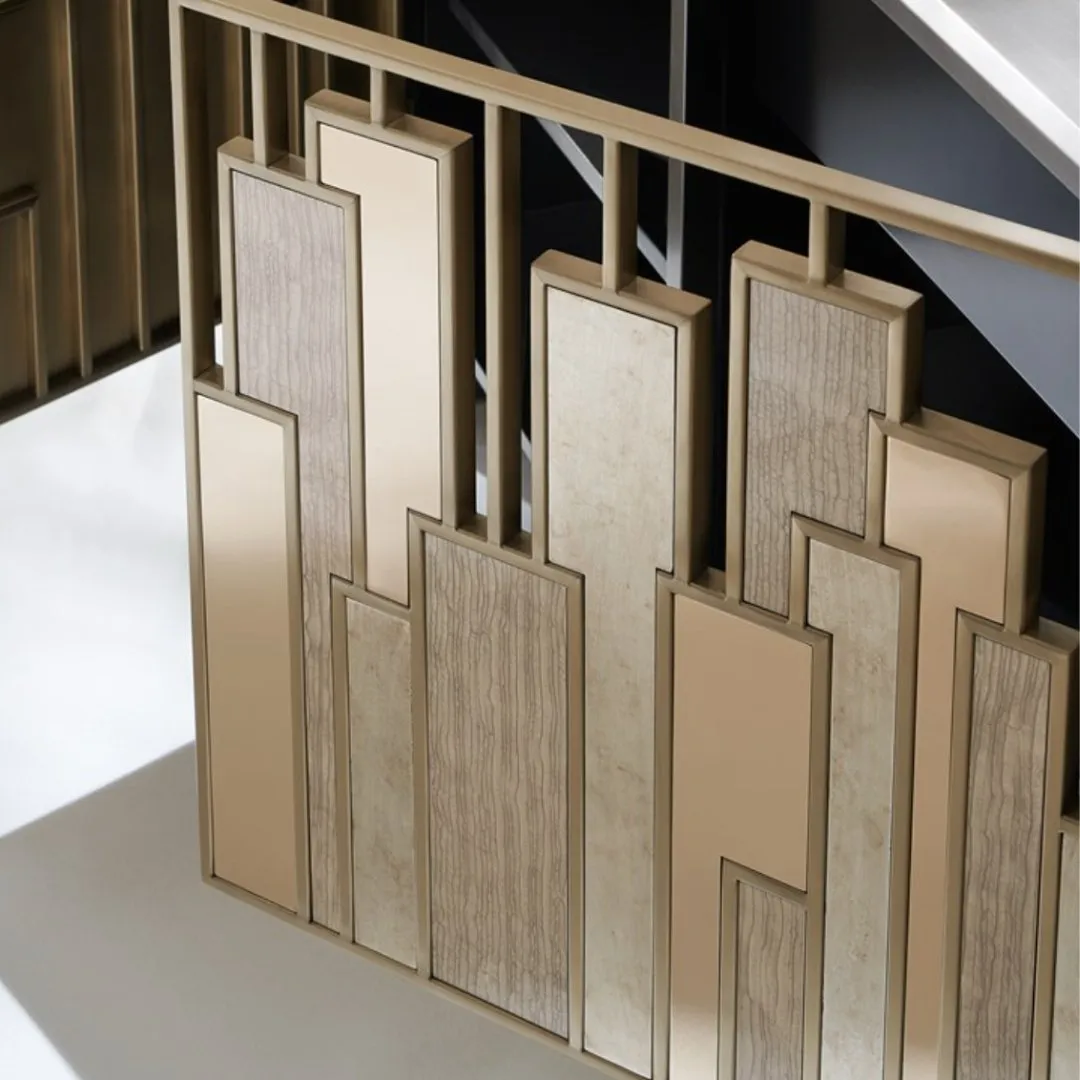 Art Deco Midtown Accent Cabinet with Mixed Metals