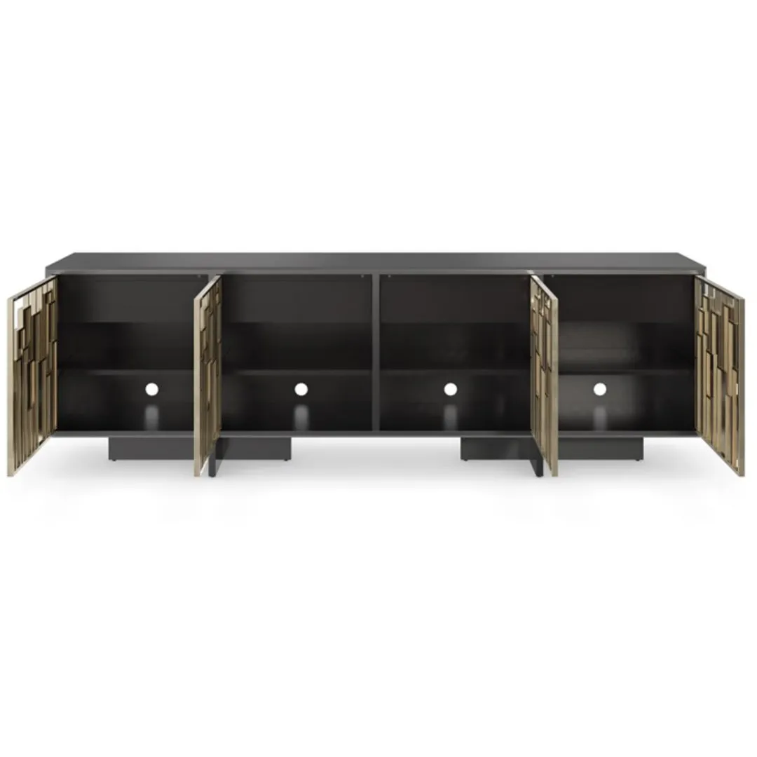Art Deco Midtown Accent Cabinet with Mixed Metals
