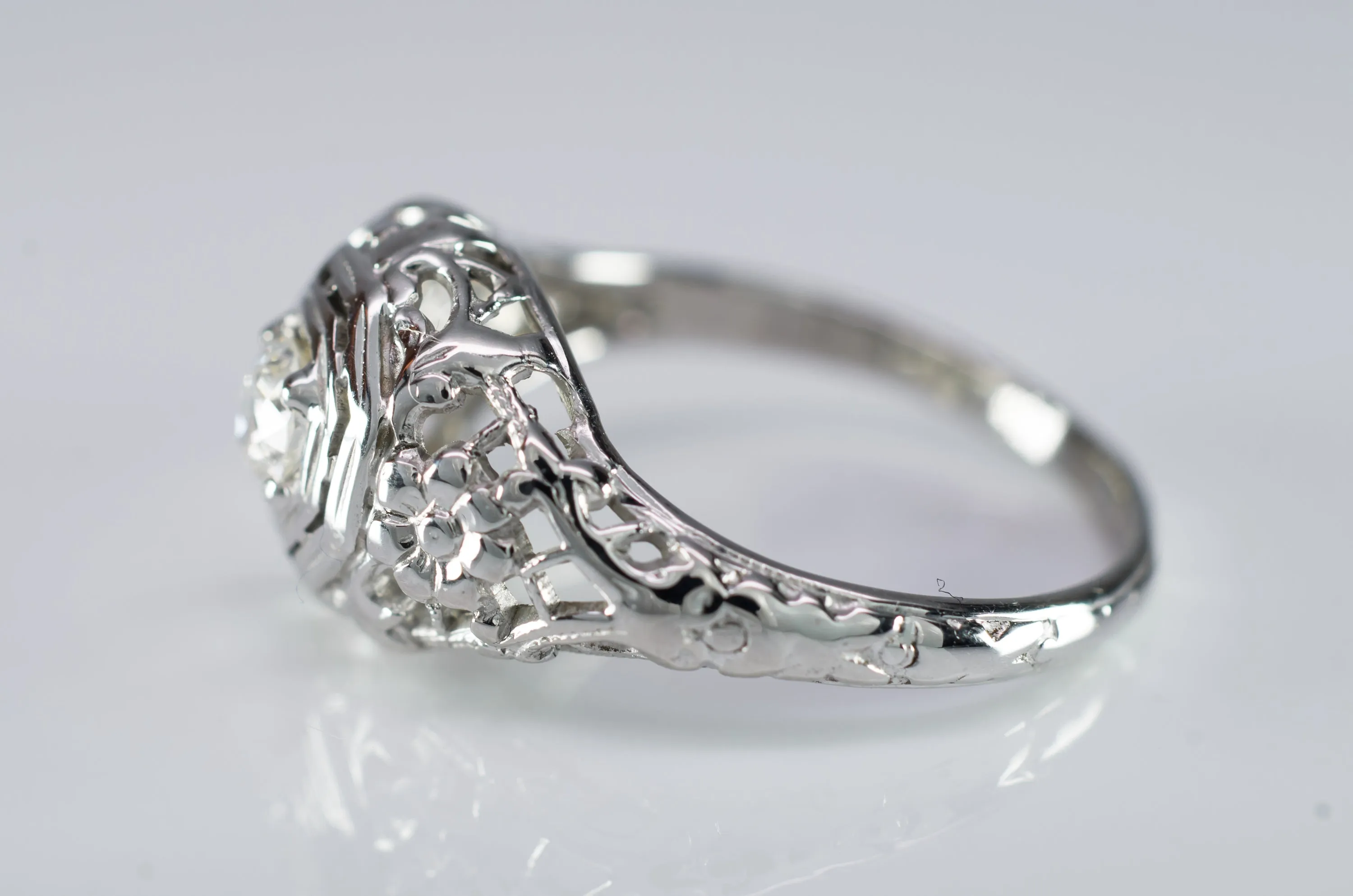 ART DECO OLD EUROPEAN CUT DIAMOND SOLITAIRE