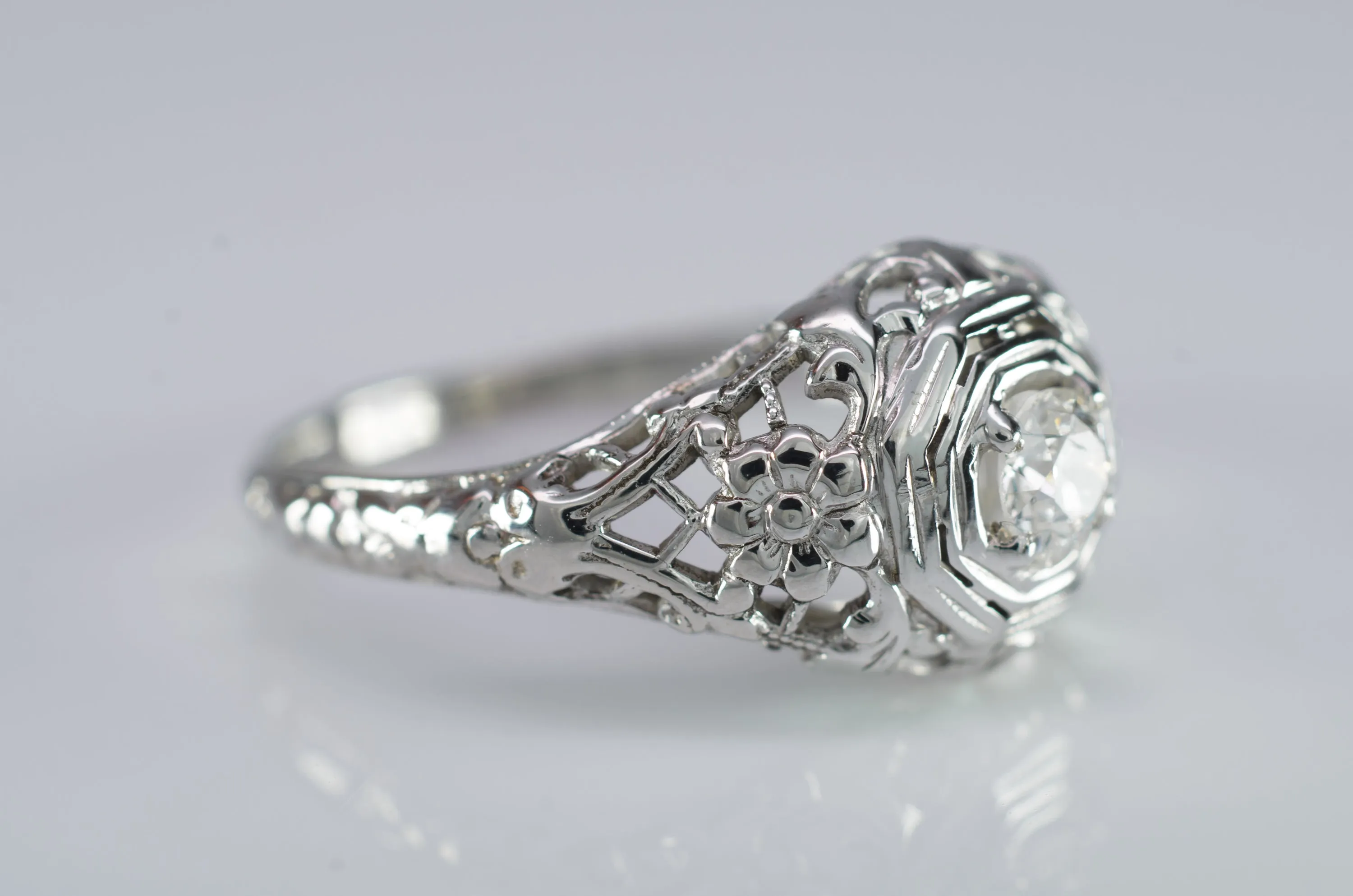 ART DECO OLD EUROPEAN CUT DIAMOND SOLITAIRE