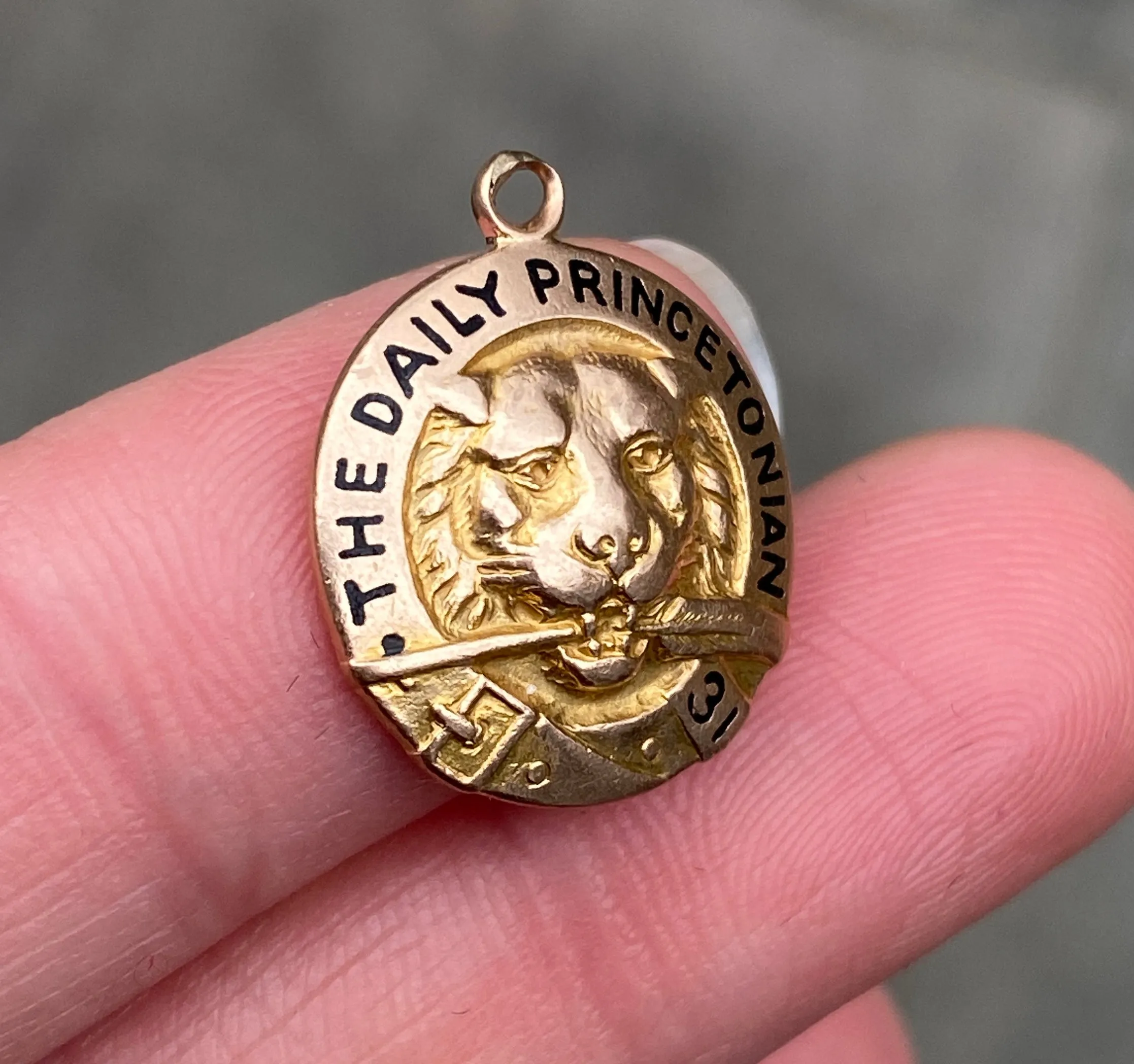 Art Deco Princeton 14K Gold and Enamel Daily Princetonian Charm