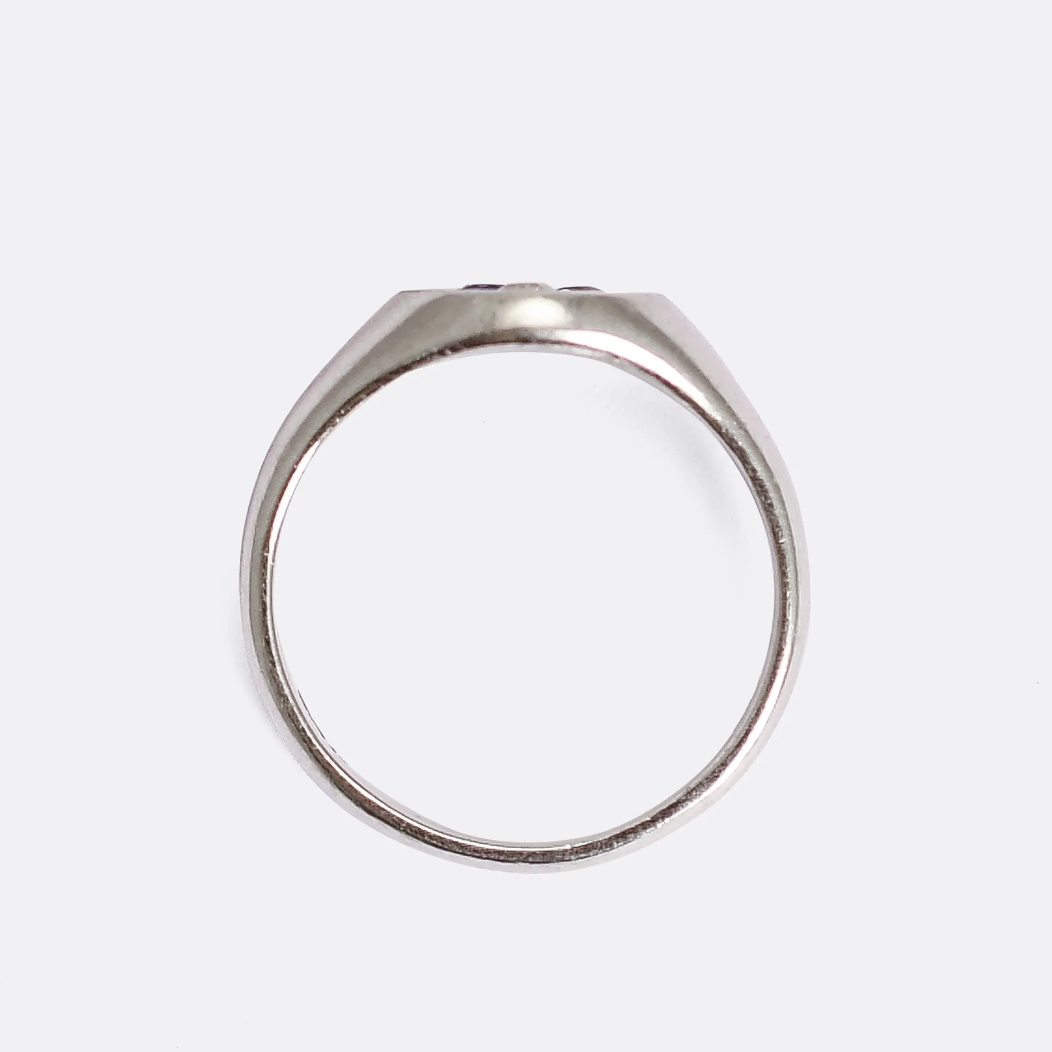 Art Deco Three Stone Signet Ring