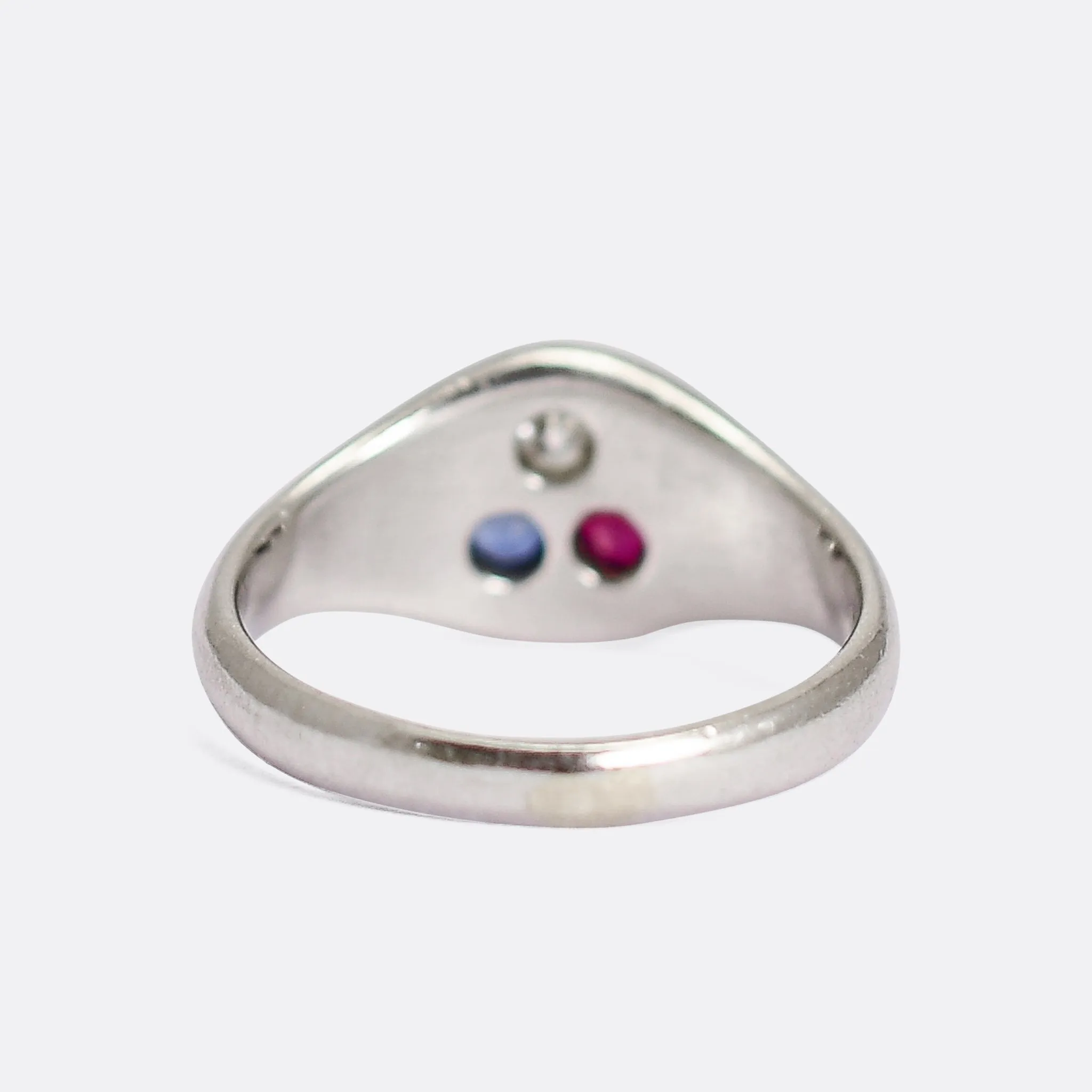 Art Deco Three Stone Signet Ring