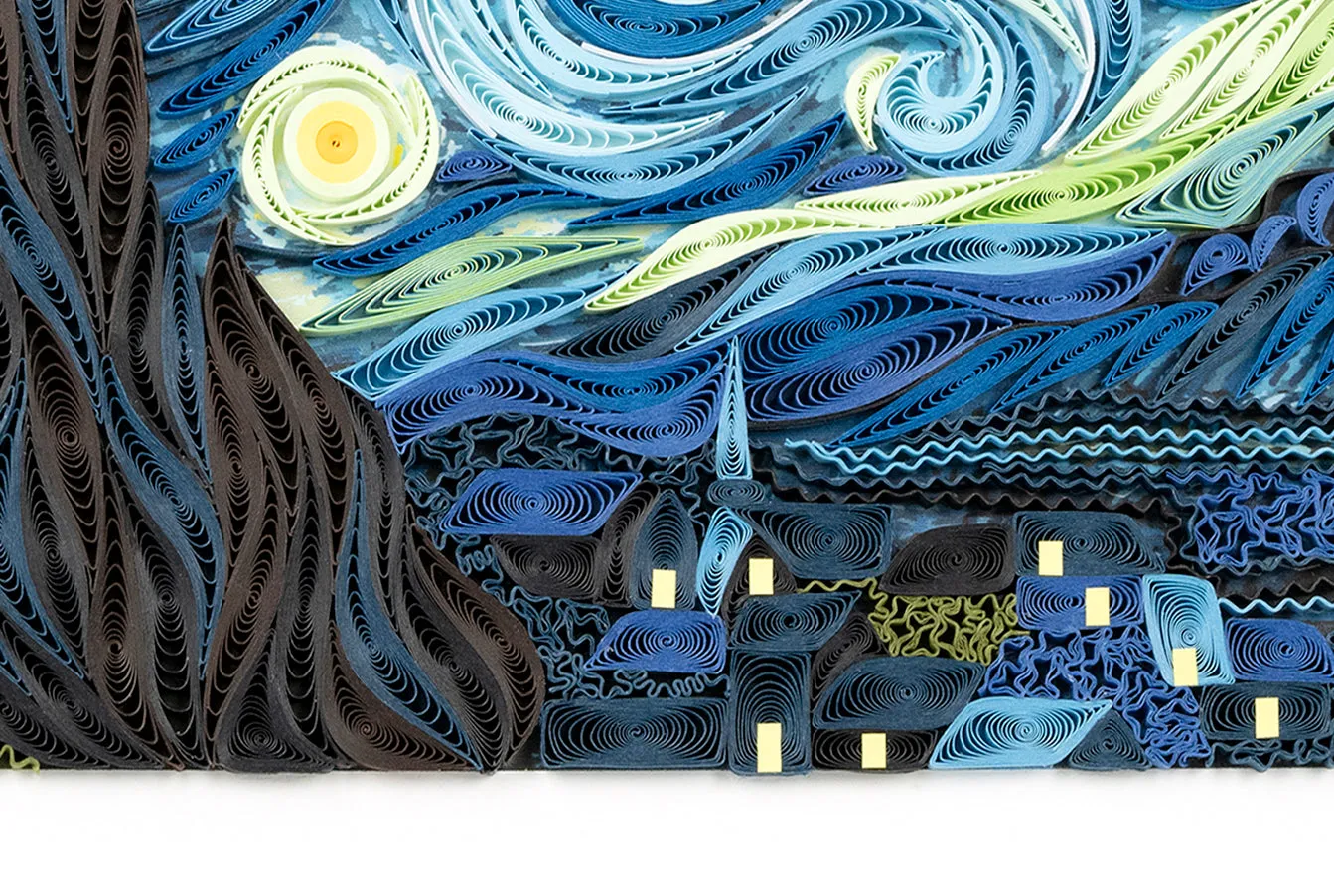 Artist Series - Quilled Starry Night, Van Gogh