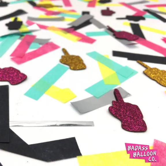 Badass Confetti: Middle Finger in the Air