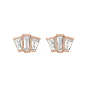 Baguette Diamond Geometric Cluster Earrings