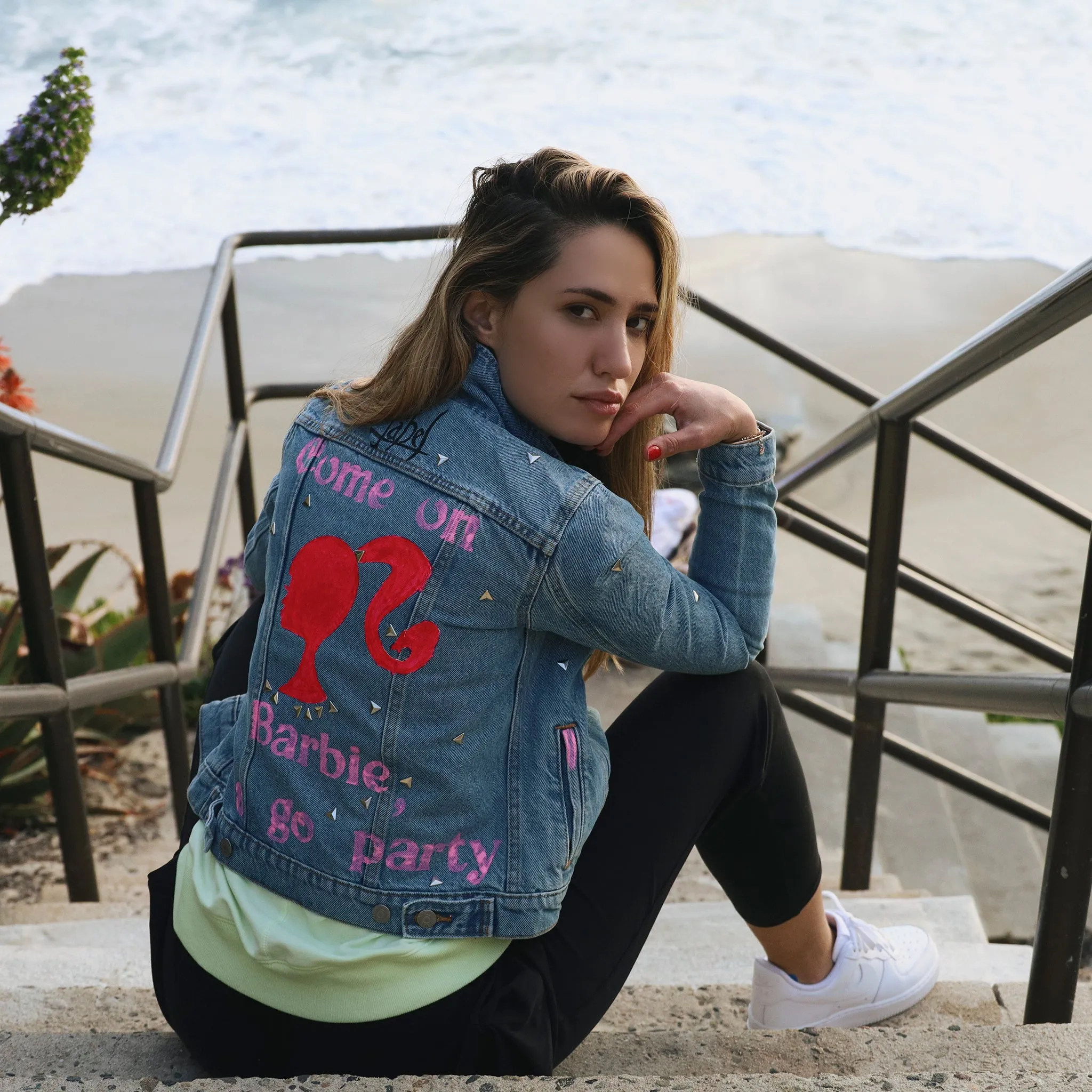 Barbie Girl - Hand Painted Denim Jacket