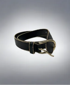 Beaded Leather Belt