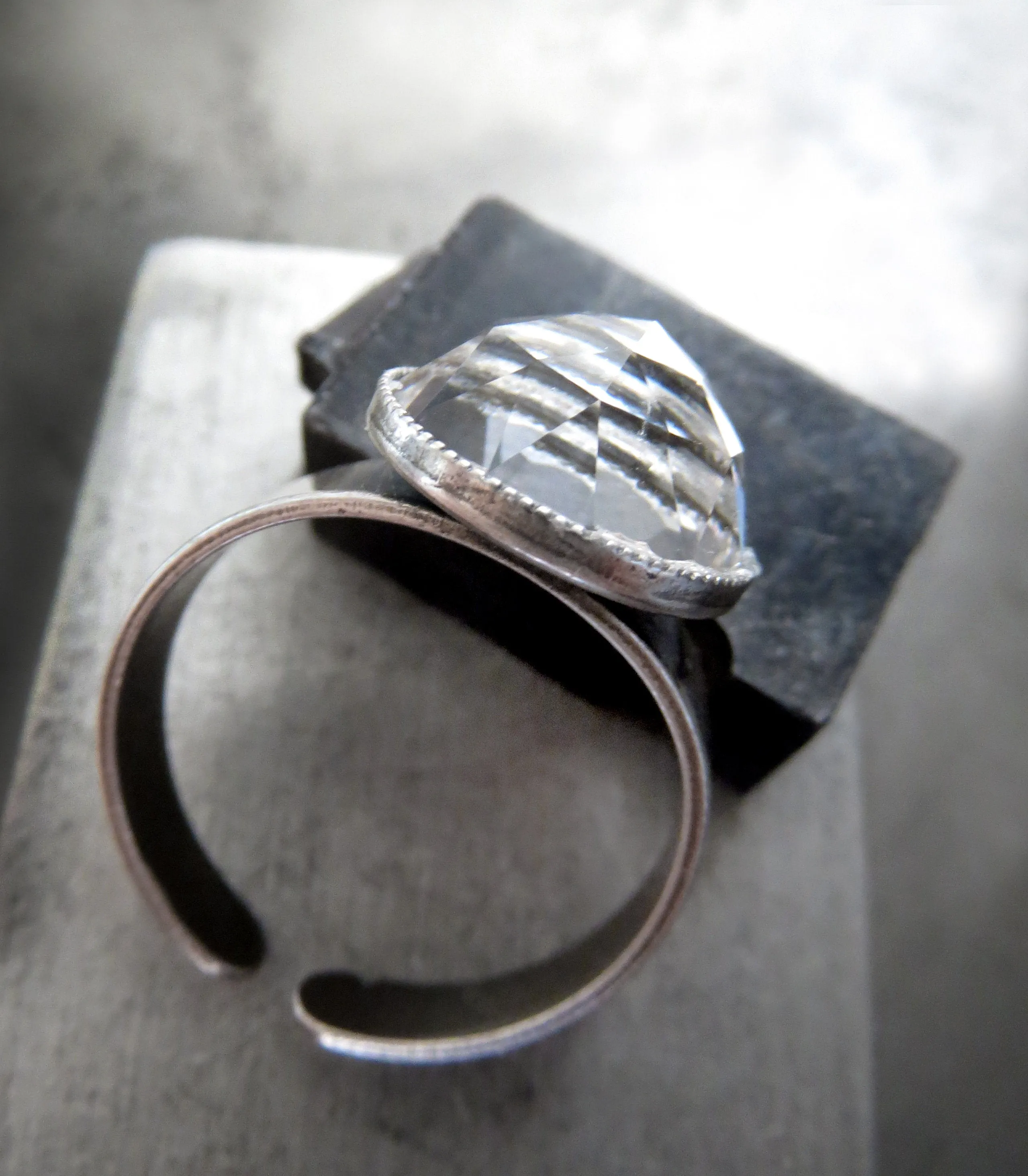 BELOVED - Domed Clear Crystal Ring