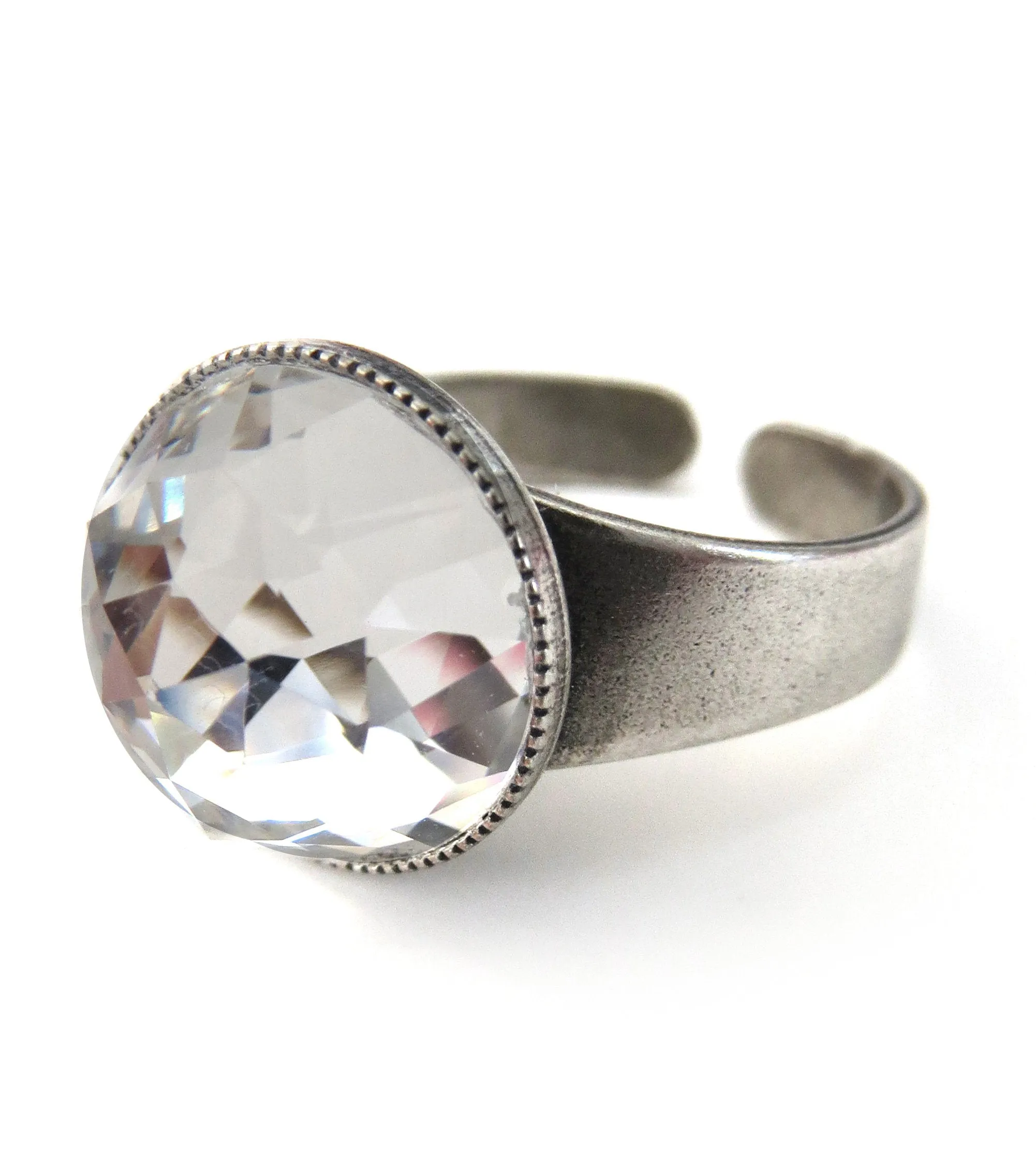 BELOVED - Domed Clear Crystal Ring