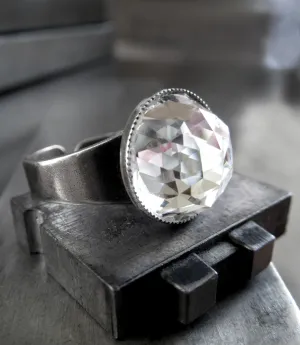 BELOVED - Domed Clear Crystal Ring