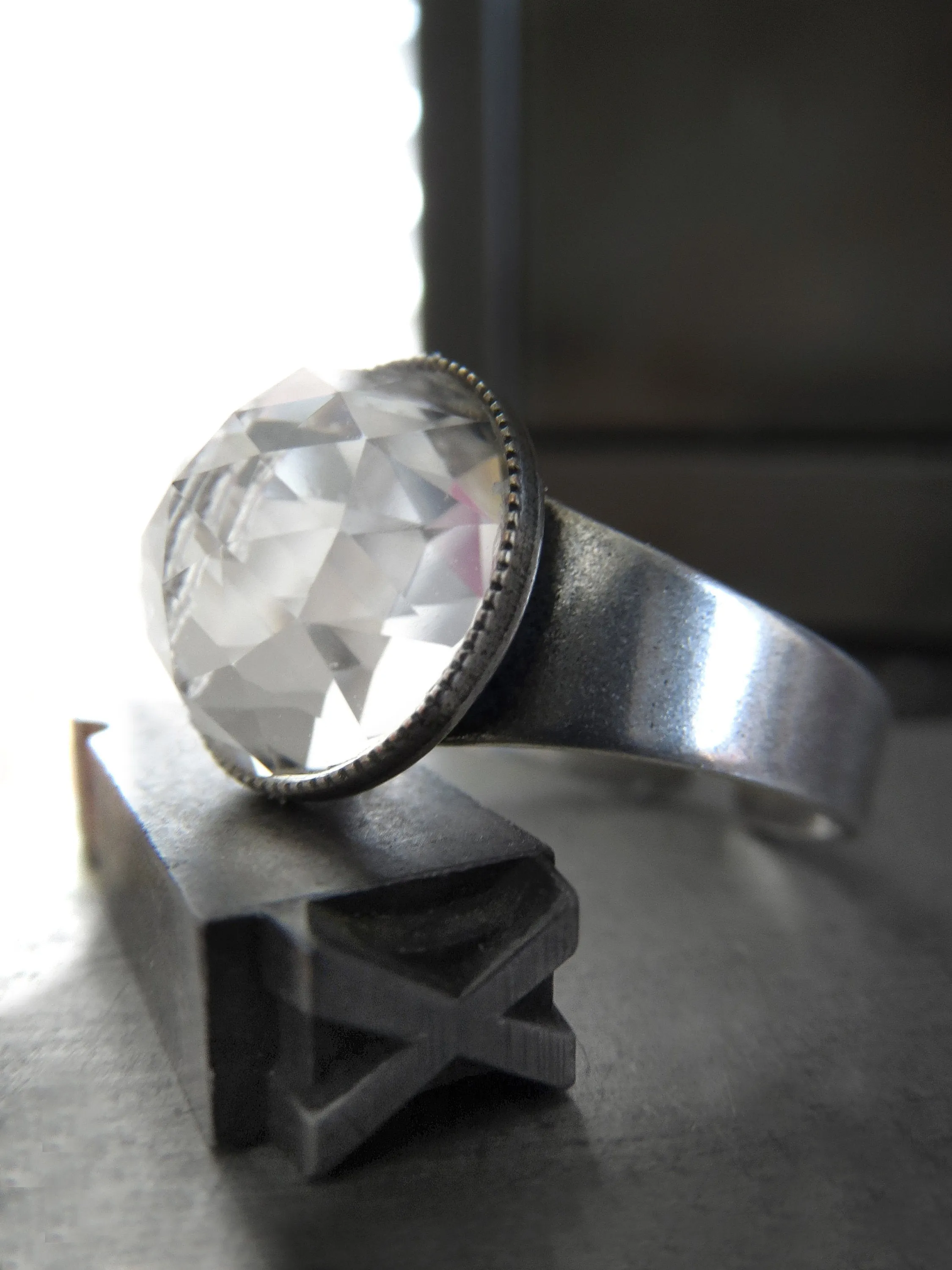 BELOVED - Domed Clear Crystal Ring