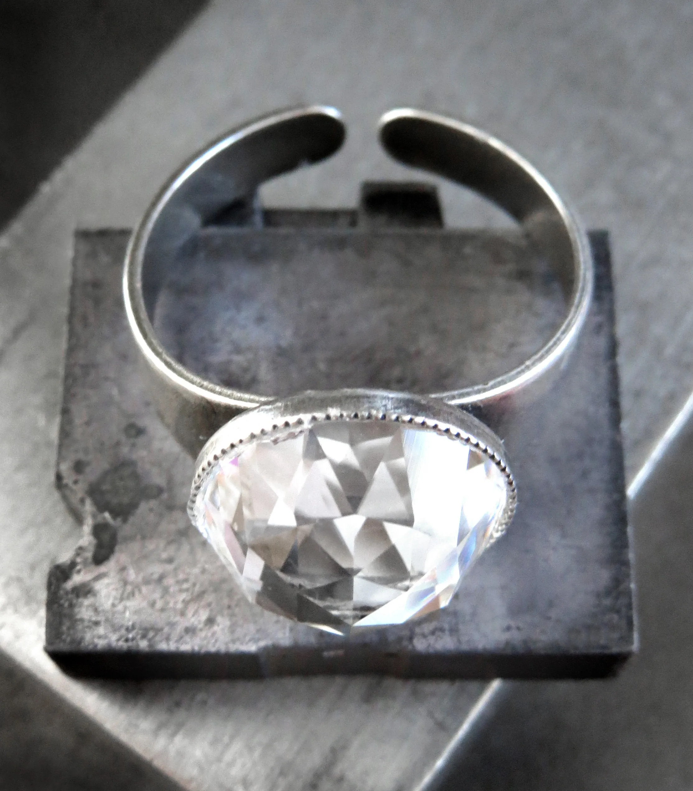 BELOVED - Domed Clear Crystal Ring