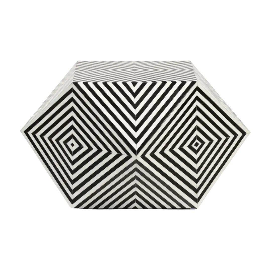 Bone Inlay Black and White Geometric Stardom Coffee Table