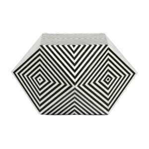 Bone Inlay Black and White Geometric Stardom Coffee Table