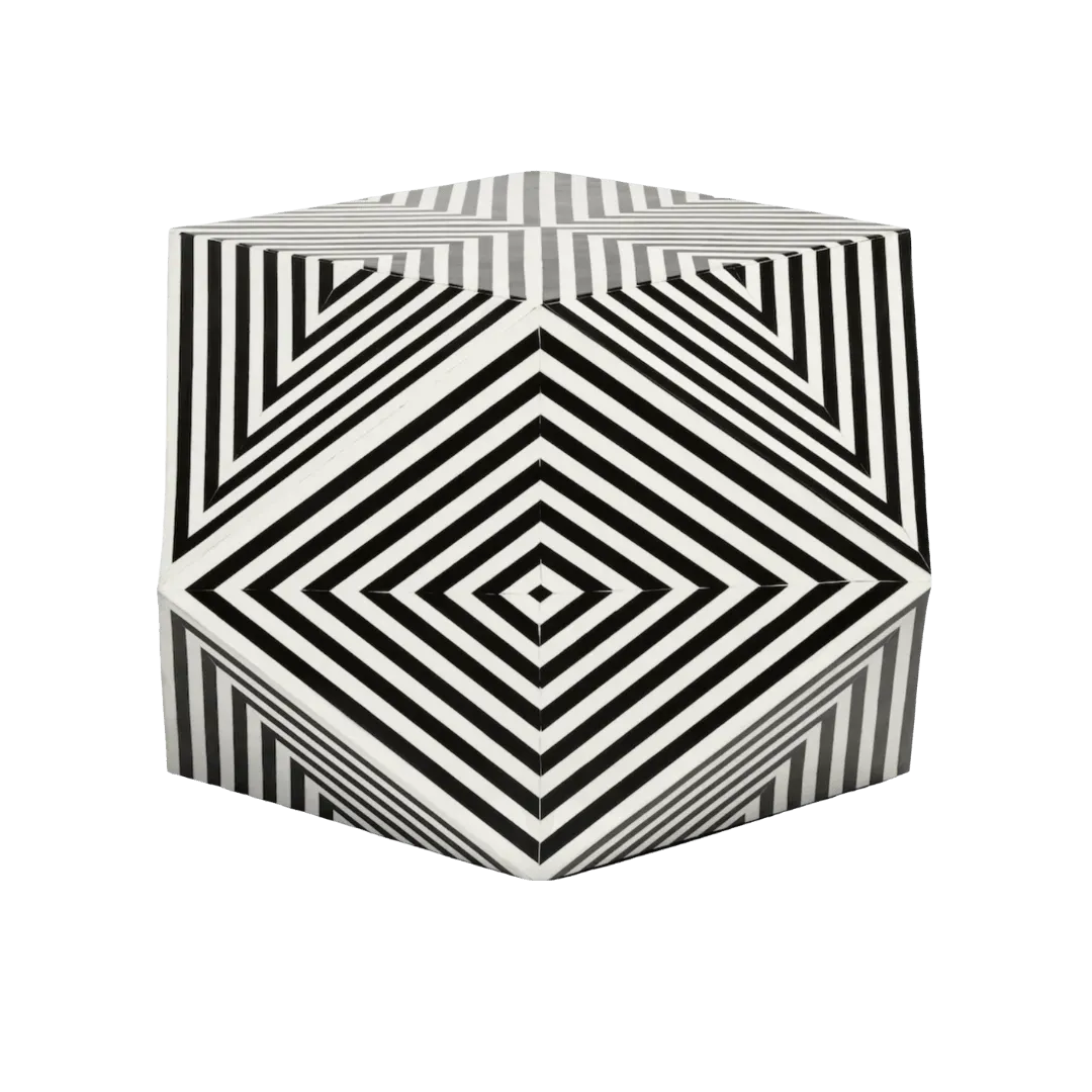 Bone Inlay Black and White Geometric Stardom Coffee Table