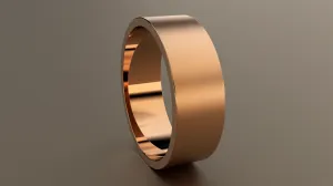 Brushed Rose Gold 7mm Flat Wedding Band