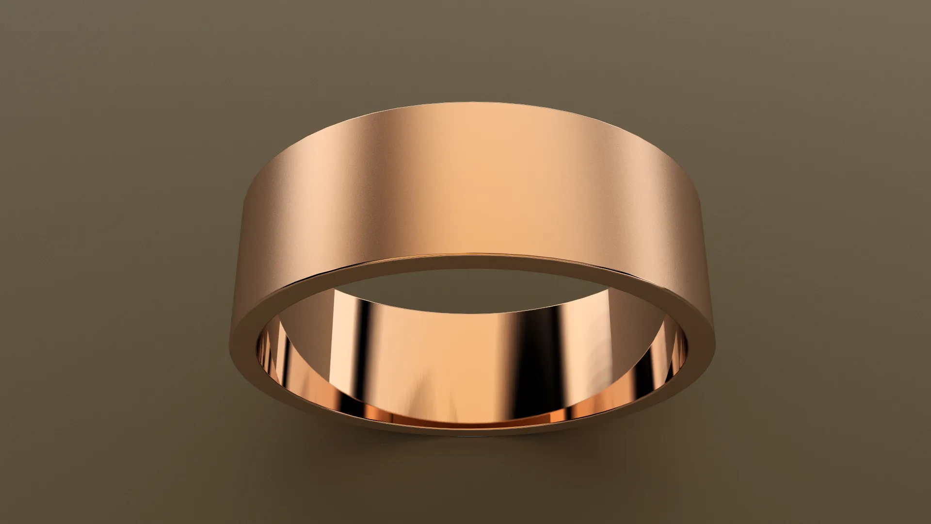 Brushed Rose Gold 7mm Flat Wedding Band