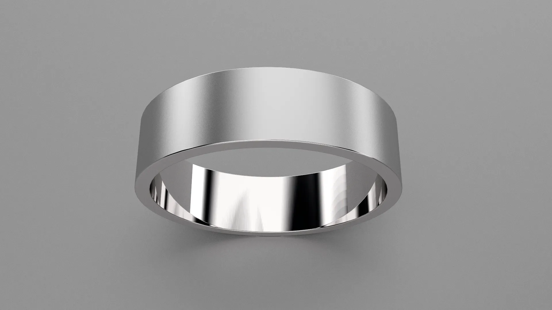Brushed Sterling Silver 6mm Flat Wedding Band