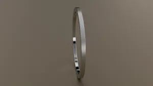 Brushed White Gold 1mm Flat Wedding Band