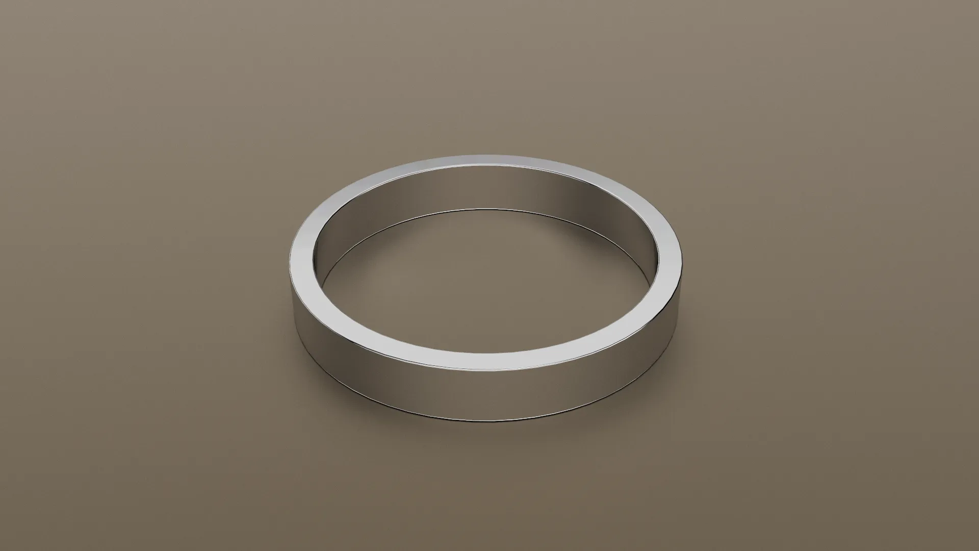 Brushed White Gold 3mm Flat Wedding Band