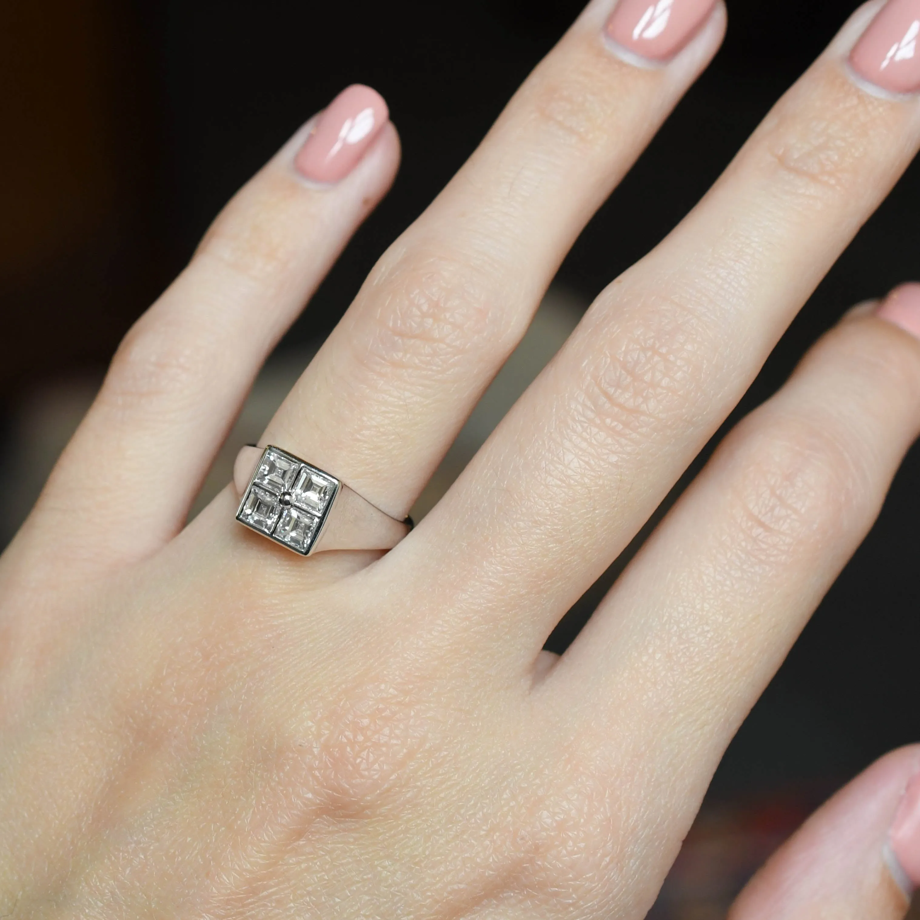 BVLGARI Asscher Cut Diamond Signet Ring