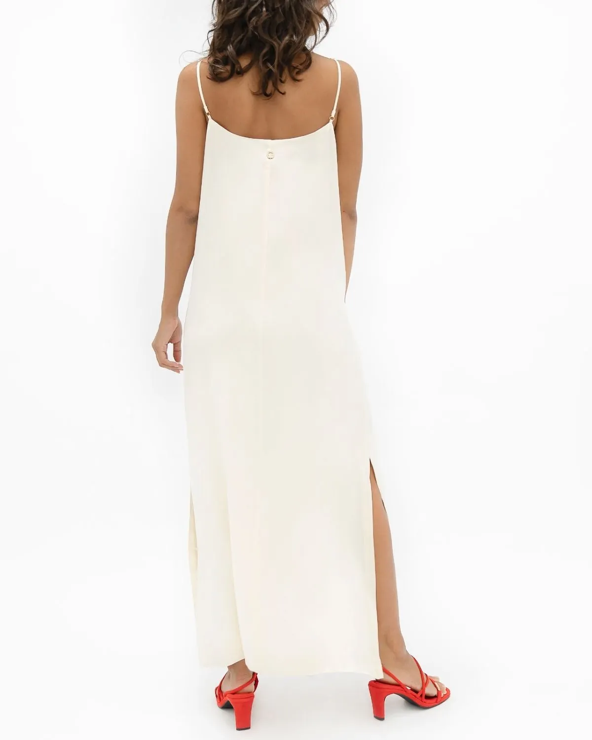 Calabar White Silk Slip Dress