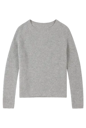Cashmere Ribbed Sweatshirt | Grey