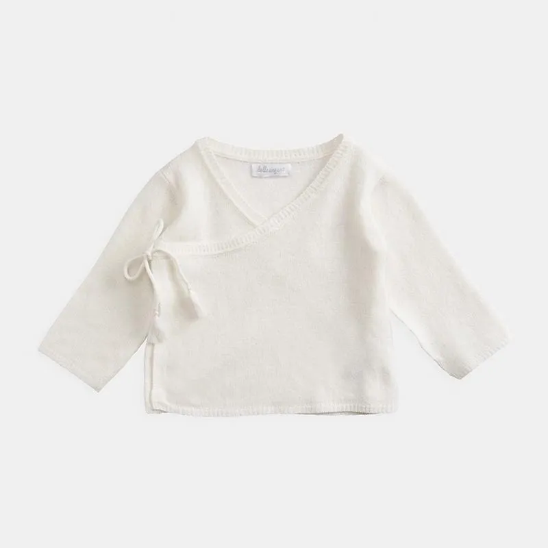 Cashmere Wrap Top and Footed Legging Set | Snow White