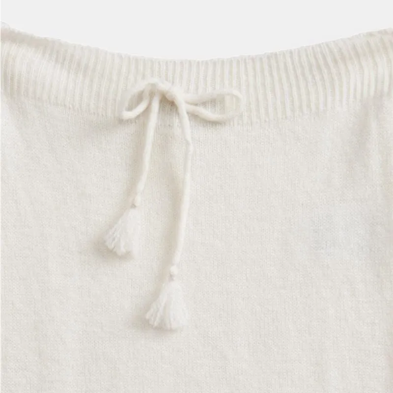 Cashmere Wrap Top and Footed Legging Set | Snow White