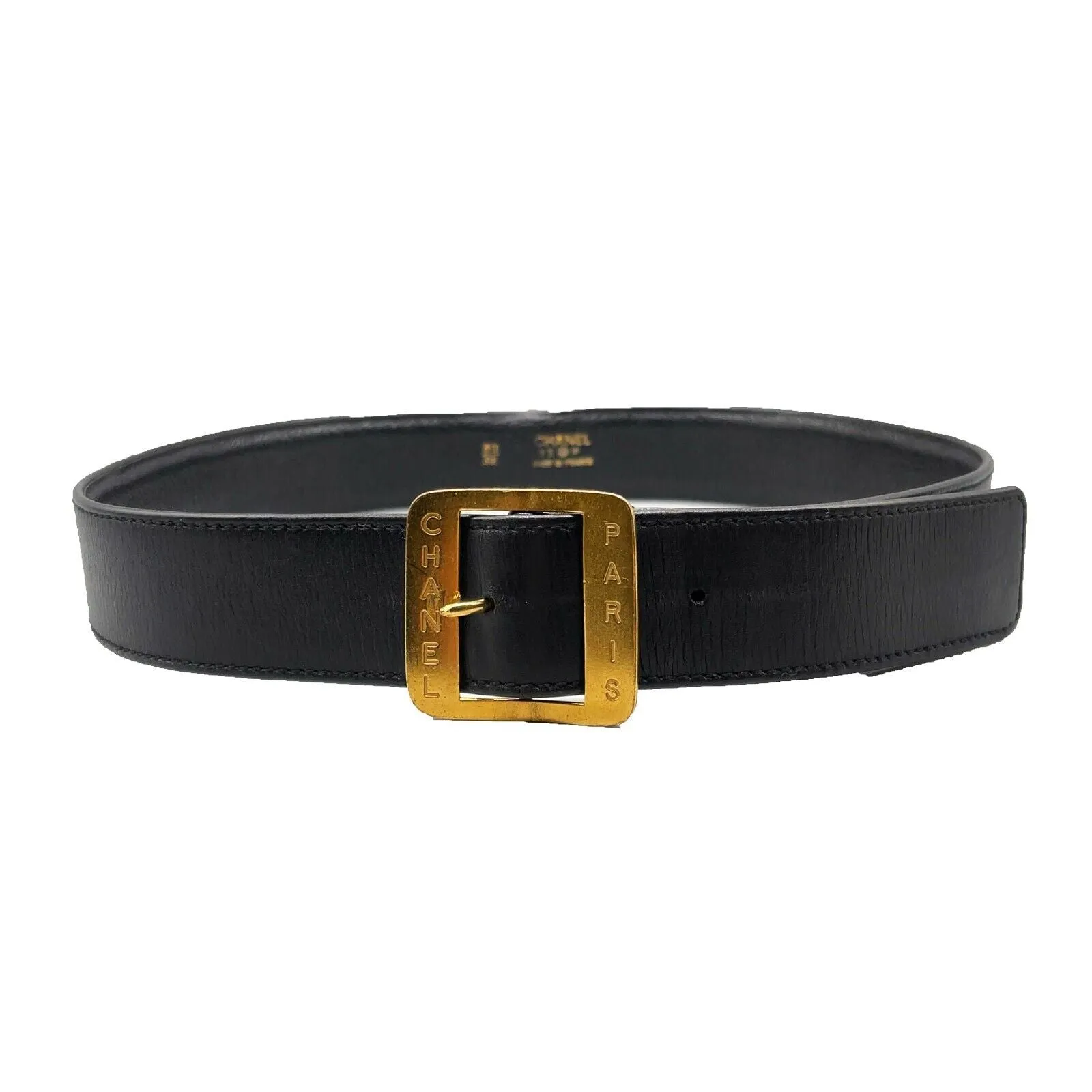 CHANEL - 03P Stamped CHANEL PARIS Leather - Black - 32 - Belt