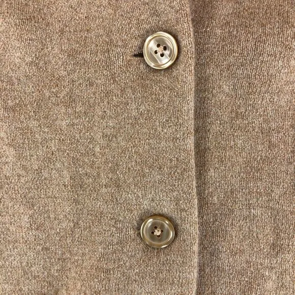 Charter Club 100% Cashmere Luxury‎ Button Front Sweater Blazer Tan Beige Size XS