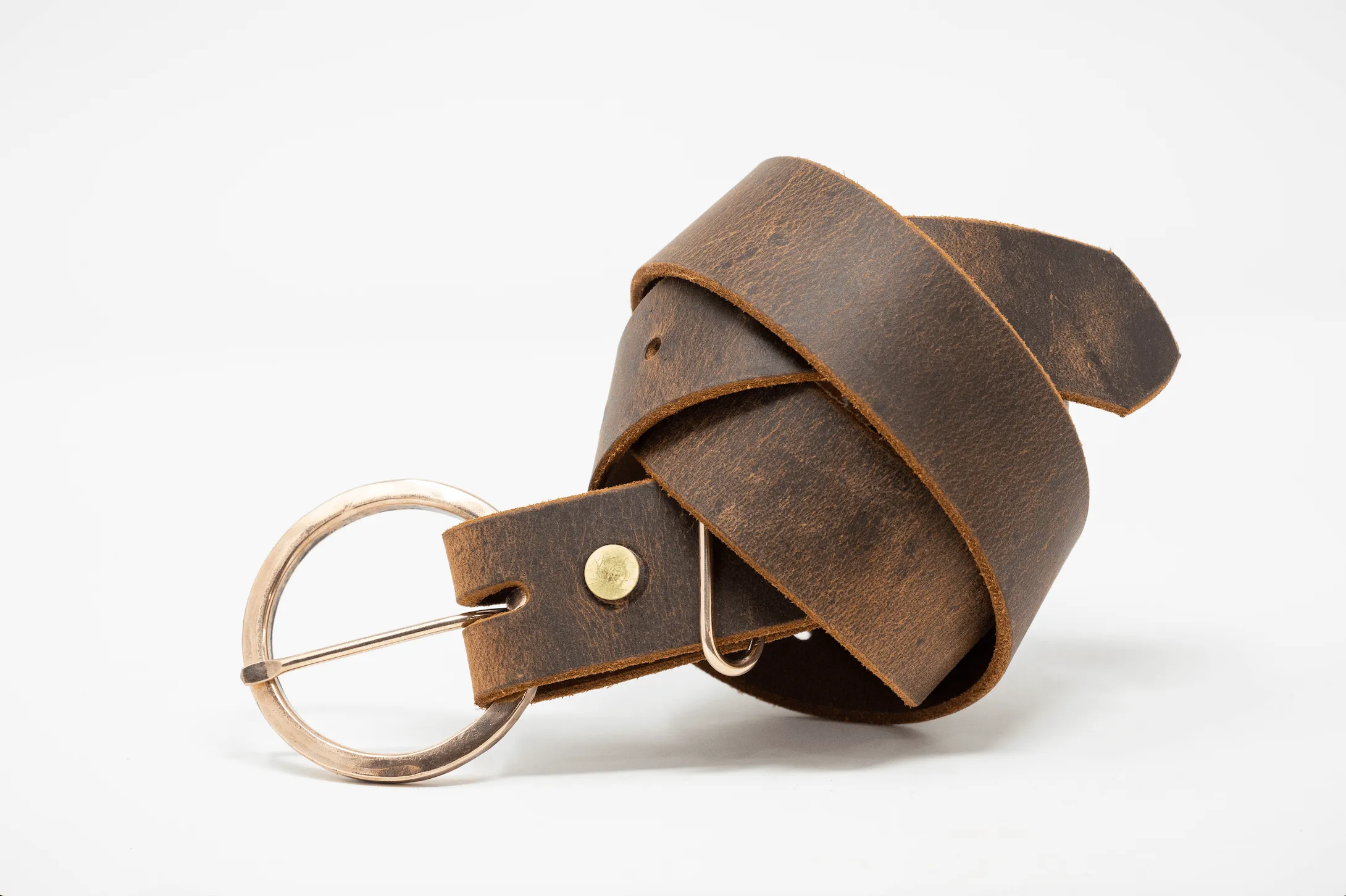 Circle Rustic Bronze Buckle Belts